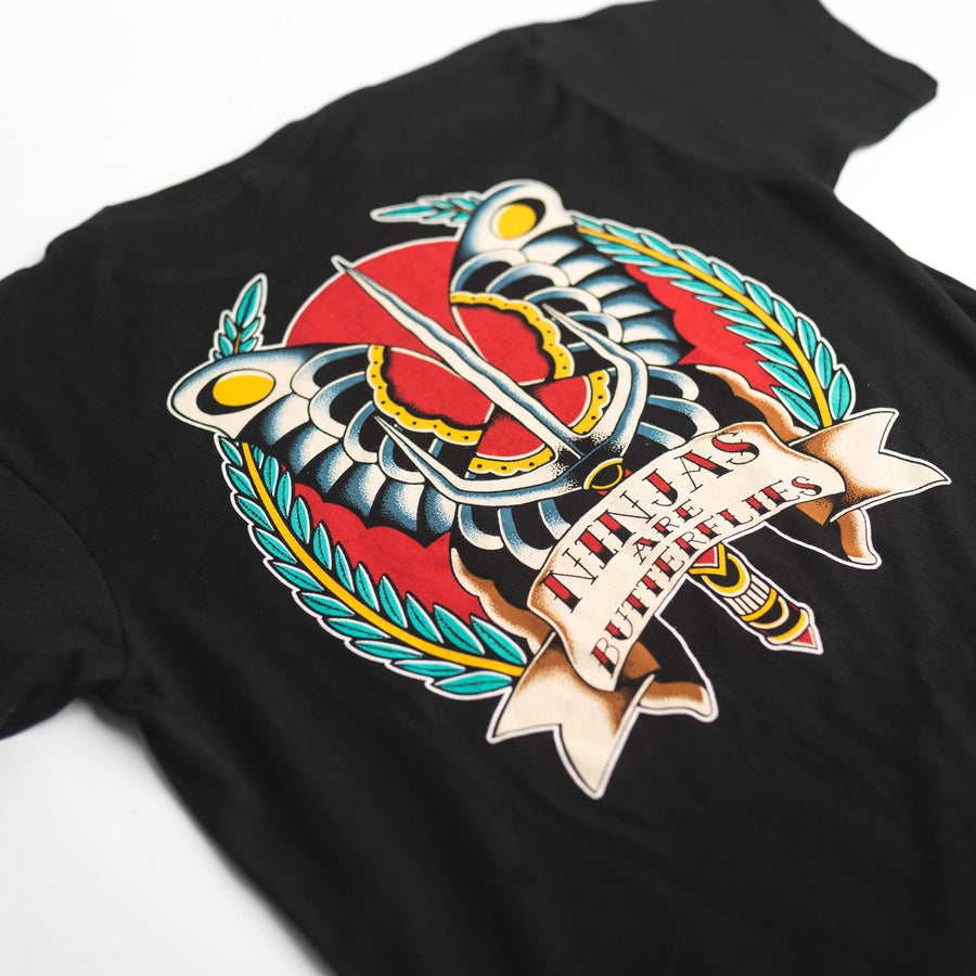 Ninjas Are Butterflies Logo Tee | Black