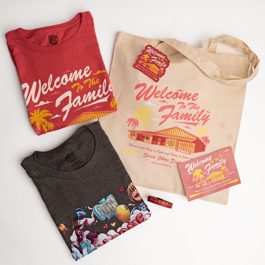 Welcome To The Family Wowbox w/ Heather Charcoal Bonus T-shirt